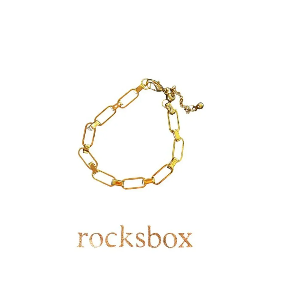 161. Rocksbox Gold Plated Bracelet – Elegant Adjustable Chain Jewelry Accessory